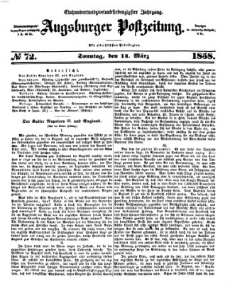 Augsburger Postzeitung Sonntag 14. März 1858