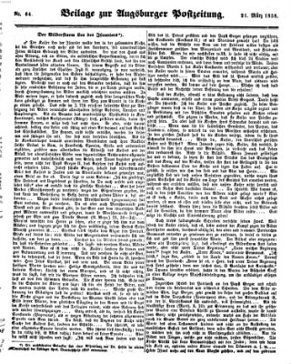 Augsburger Postzeitung Sonntag 21. März 1858