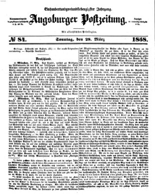 Augsburger Postzeitung Sonntag 28. März 1858