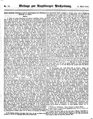 Augsburger Postzeitung Sonntag 11. April 1858