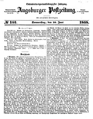 Augsburger Postzeitung Donnerstag 10. Juni 1858