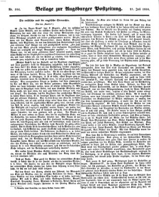 Augsburger Postzeitung Sonntag 25. Juli 1858