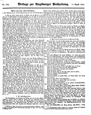 Augsburger Postzeitung Mittwoch 11. August 1858