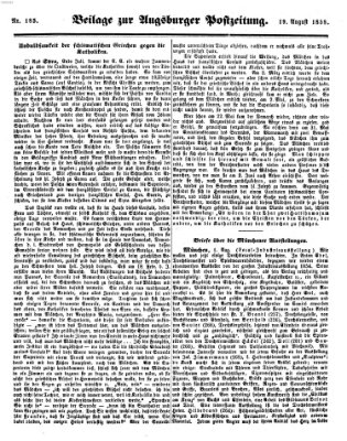 Augsburger Postzeitung Donnerstag 19. August 1858