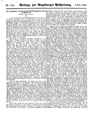 Augsburger Postzeitung Dienstag 5. Oktober 1858
