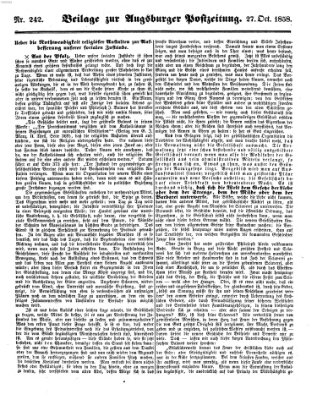 Augsburger Postzeitung Mittwoch 27. Oktober 1858