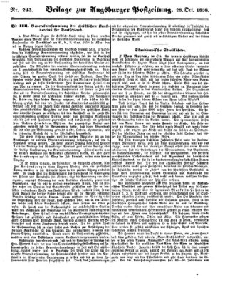 Augsburger Postzeitung Donnerstag 28. Oktober 1858