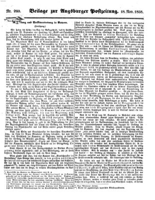 Augsburger Postzeitung Donnerstag 18. November 1858
