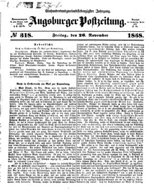 Augsburger Postzeitung Freitag 26. November 1858