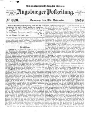 Augsburger Postzeitung Sonntag 28. November 1858