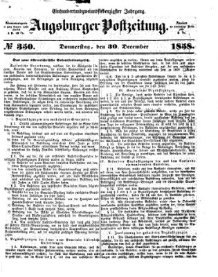 Augsburger Postzeitung Donnerstag 30. Dezember 1858