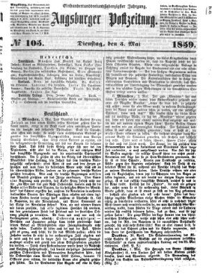 Augsburger Postzeitung Dienstag 3. Mai 1859