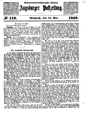 Augsburger Postzeitung Mittwoch 18. Mai 1859