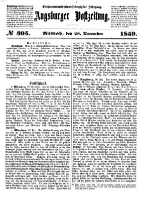 Augsburger Postzeitung Mittwoch 28. Dezember 1859