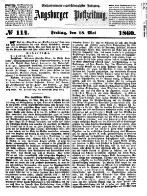 Augsburger Postzeitung Freitag 18. Mai 1860
