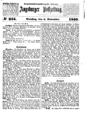 Augsburger Postzeitung Dienstag 6. November 1860