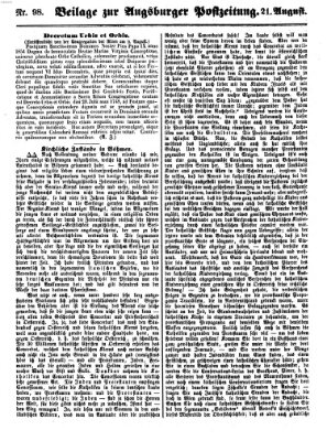 Augsburger Postzeitung Dienstag 21. August 1860