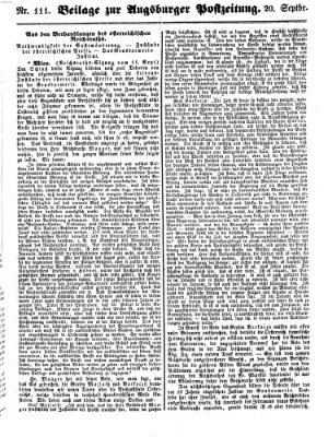 Augsburger Postzeitung Donnerstag 20. September 1860