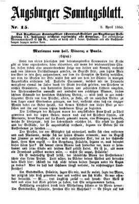 Augsburger Sonntagsblatt (Augsburger Postzeitung) Sonntag 8. April 1860