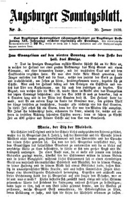Augsburger Sonntagsblatt (Augsburger Postzeitung) Sonntag 30. Januar 1859