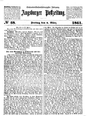 Augsburger Postzeitung Freitag 8. März 1861