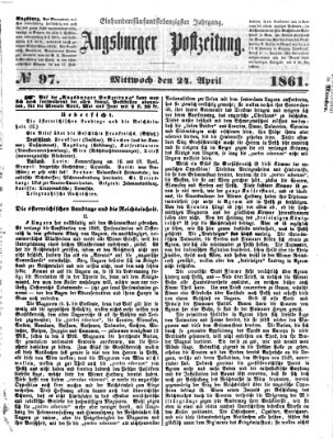 Augsburger Postzeitung Mittwoch 24. April 1861