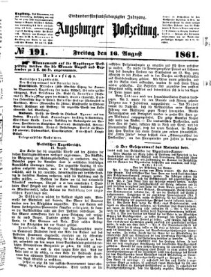 Augsburger Postzeitung Freitag 16. August 1861
