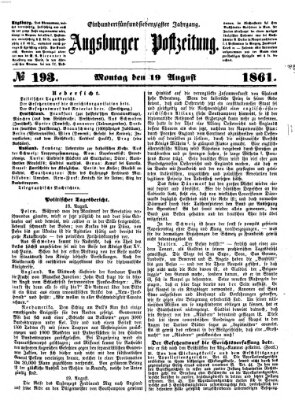 Augsburger Postzeitung Montag 19. August 1861
