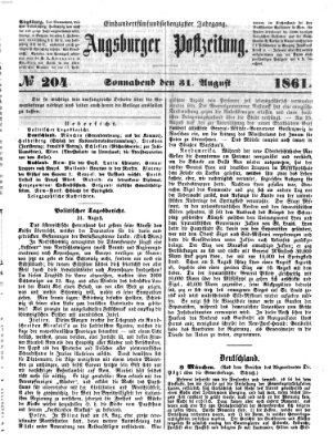 Augsburger Postzeitung Samstag 31. August 1861