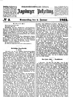 Augsburger Postzeitung Donnerstag 2. Januar 1862