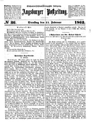 Augsburger Postzeitung Dienstag 11. Februar 1862