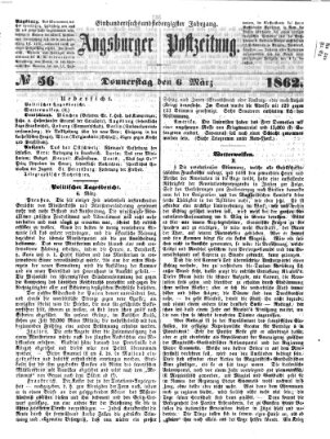 Augsburger Postzeitung Donnerstag 6. März 1862