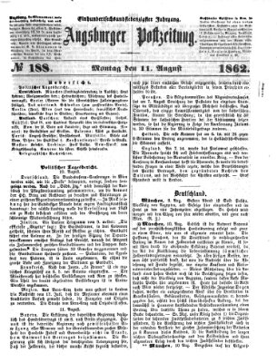 Augsburger Postzeitung Montag 11. August 1862