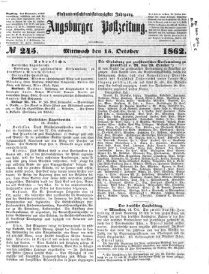 Augsburger Postzeitung Mittwoch 15. Oktober 1862