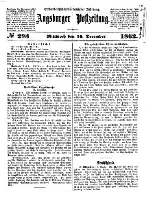 Augsburger Postzeitung Mittwoch 10. Dezember 1862