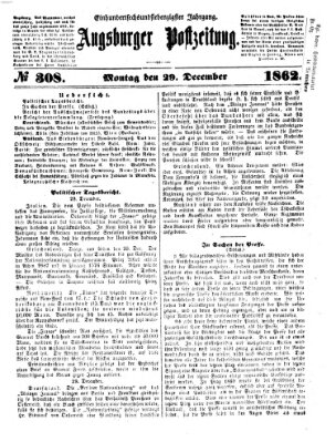 Augsburger Postzeitung Montag 29. Dezember 1862
