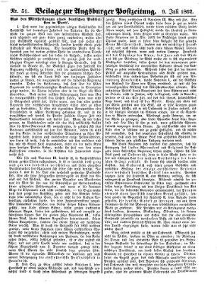 Augsburger Postzeitung Mittwoch 9. Juli 1862