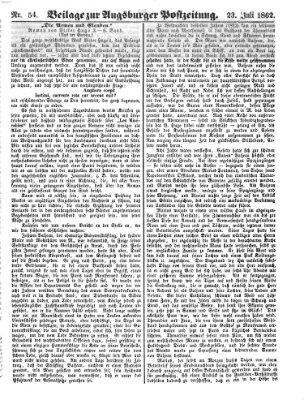 Augsburger Postzeitung Mittwoch 23. Juli 1862