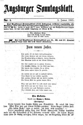 Augsburger Sonntagsblatt (Augsburger Postzeitung) Sonntag 5. Januar 1862
