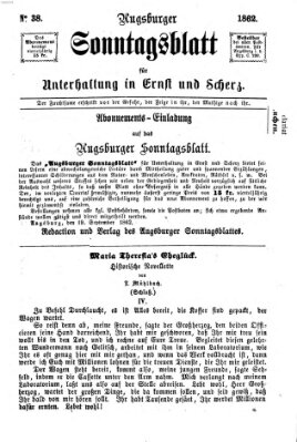 Augsburger Sonntagsblatt für Unterhaltung in Ernst und Scherz (Augsburger Postzeitung) Sonntag 21. September 1862