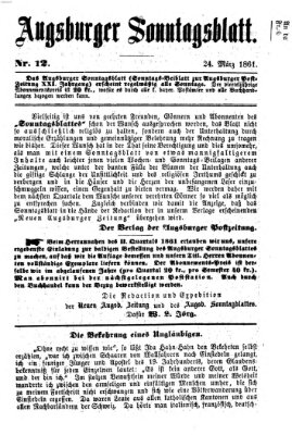 Augsburger Sonntagsblatt (Augsburger Postzeitung) Sonntag 24. März 1861