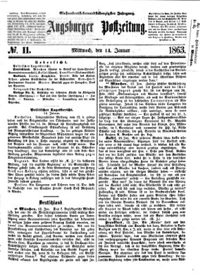 Augsburger Postzeitung Mittwoch 14. Januar 1863