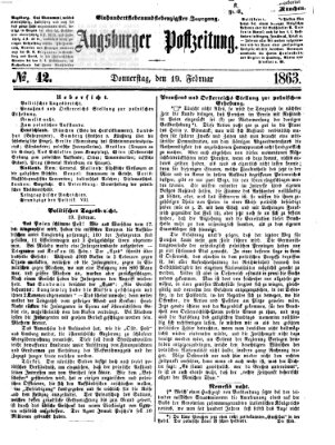 Augsburger Postzeitung Donnerstag 19. Februar 1863