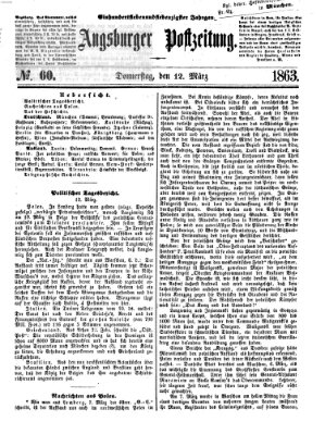 Augsburger Postzeitung Donnerstag 12. März 1863