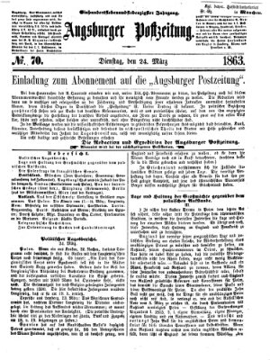 Augsburger Postzeitung Dienstag 24. März 1863
