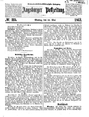 Augsburger Postzeitung Montag 18. Mai 1863