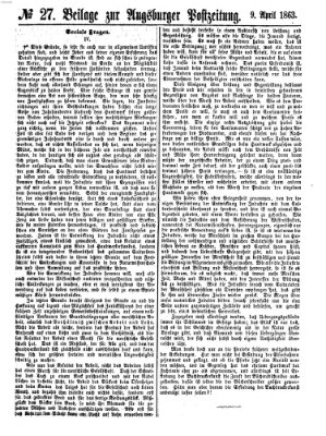 Augsburger Postzeitung Donnerstag 9. April 1863