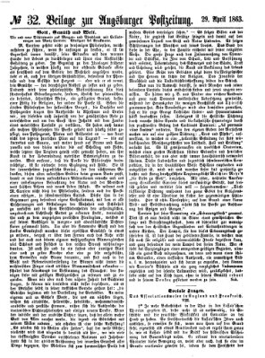 Augsburger Postzeitung Mittwoch 29. April 1863