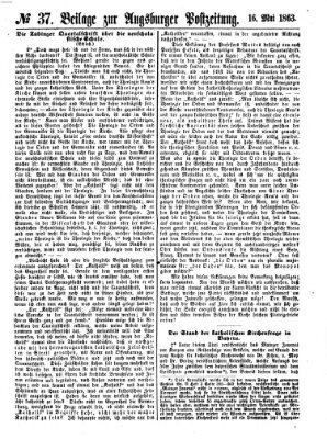 Augsburger Postzeitung Samstag 16. Mai 1863