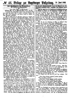 Augsburger Postzeitung Freitag 19. Juni 1863